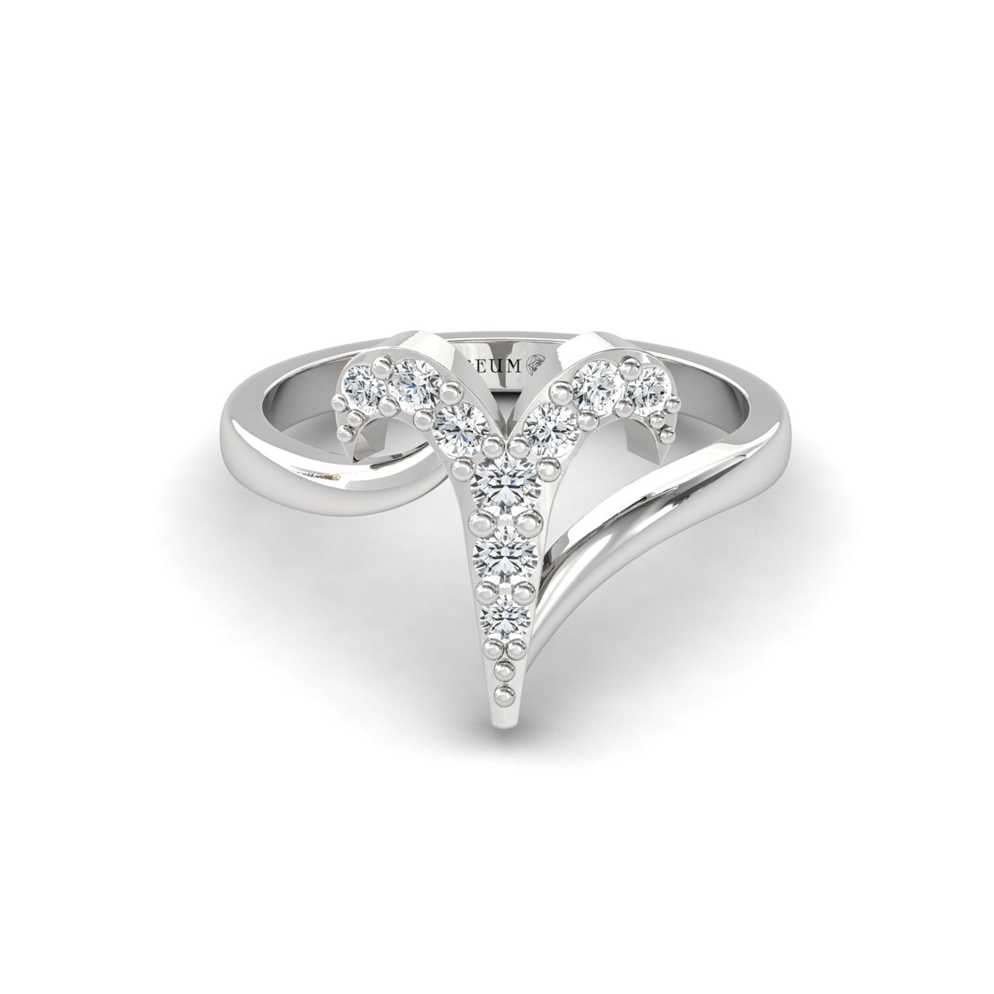 Diamond Aries Zodiac Horoscope Sign Ring - GeumJewels