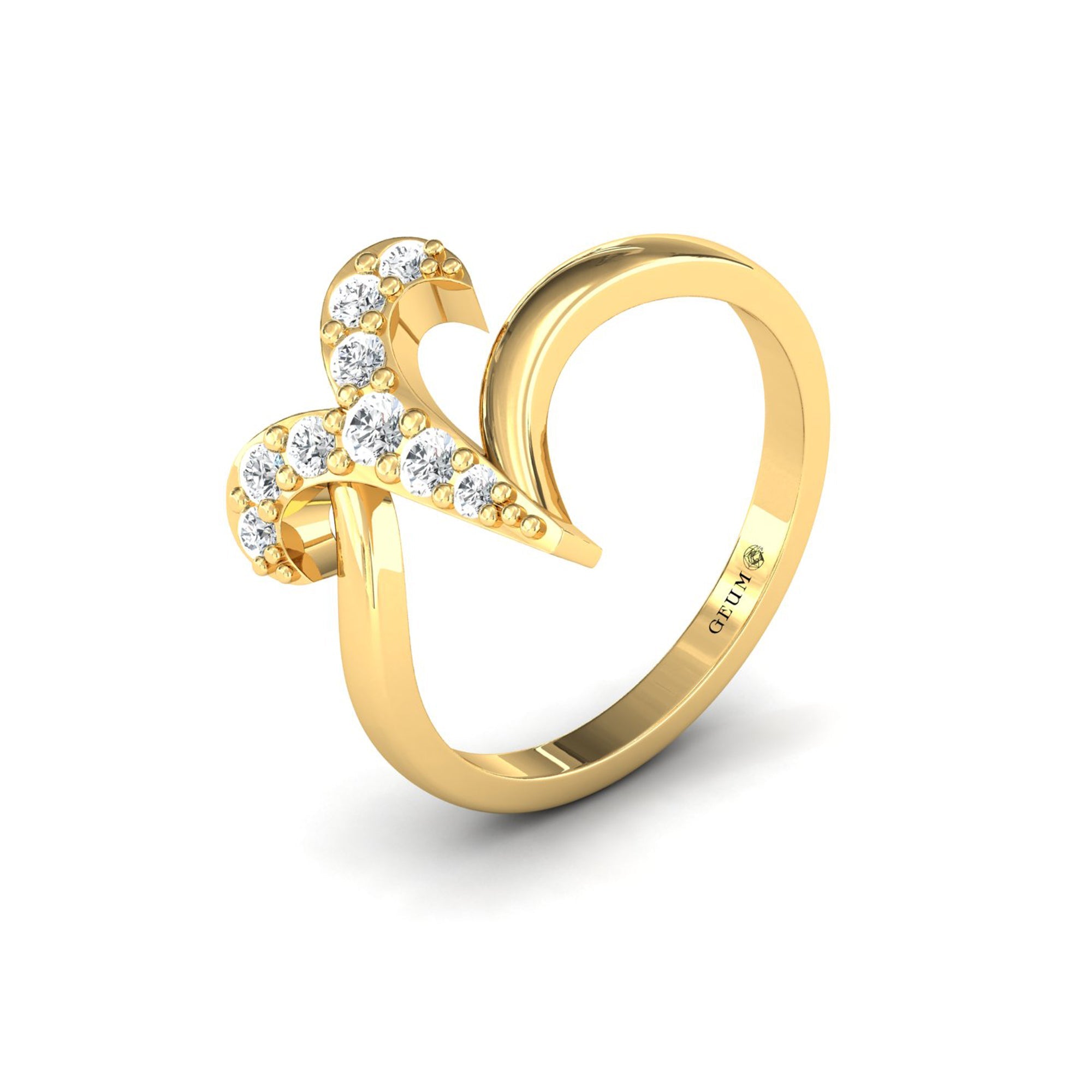 Diamond Aries Zodiac Horoscope Sign Ring - GeumJewels
