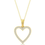 Heart Diamond Pendant, 14k Solid Gold Pendant, Gift For Girlfriend, Valentine Day Gift