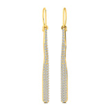 Diamond Long Straight Earring, 14k Solid Gold Earring, Anniversary Gift, Minimalist Earrings