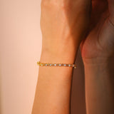Natural Diamond Tennis Flower Bracelet - GeumJewels