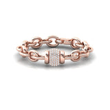 Rotating Ball Diamond Bracelet with Curb Chain - GeumJewels