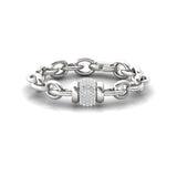 Rotating Ball Diamond Bracelet with Curb Chain - GeumJewels