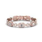 Genuine White Diamond Cut Bracelet, Yellow/White Gold Bracelet - GeumJewels