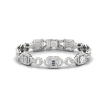 Genuine White Diamond Cut Bracelet, Yellow/White Gold Bracelet - GeumJewels