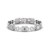 Genuine White Diamond Cut Bracelet, Yellow/White Gold Bracelet - GeumJewels
