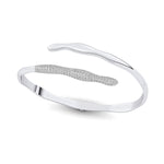 Irregular Shaped Pave Set Diamond Open Cuff Bracelet Bangle - GeumJewels