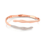 Irregular Shaped Pave Set Diamond Open Cuff Bracelet Bangle - GeumJewels