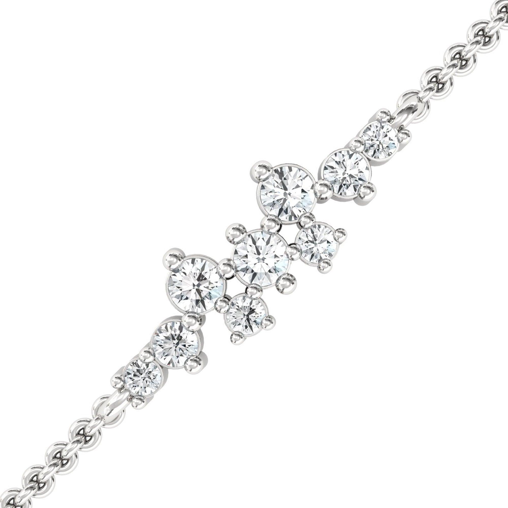 Handmade Diamond Gold Bracelet, 10kt 14kt 18kt Yellow White Rose Gold Bracelet, Natural Diamond Bracelet - GeumJewels