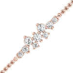 Handmade Diamond Gold Bracelet, 10kt 14kt 18kt Yellow White Rose Gold Bracelet, Natural Diamond Bracelet - GeumJewels
