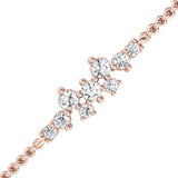 Handmade Diamond Gold Bracelet, 10kt 14kt 18kt Yellow White Rose Gold Bracelet, Natural Diamond Bracelet - GeumJewels