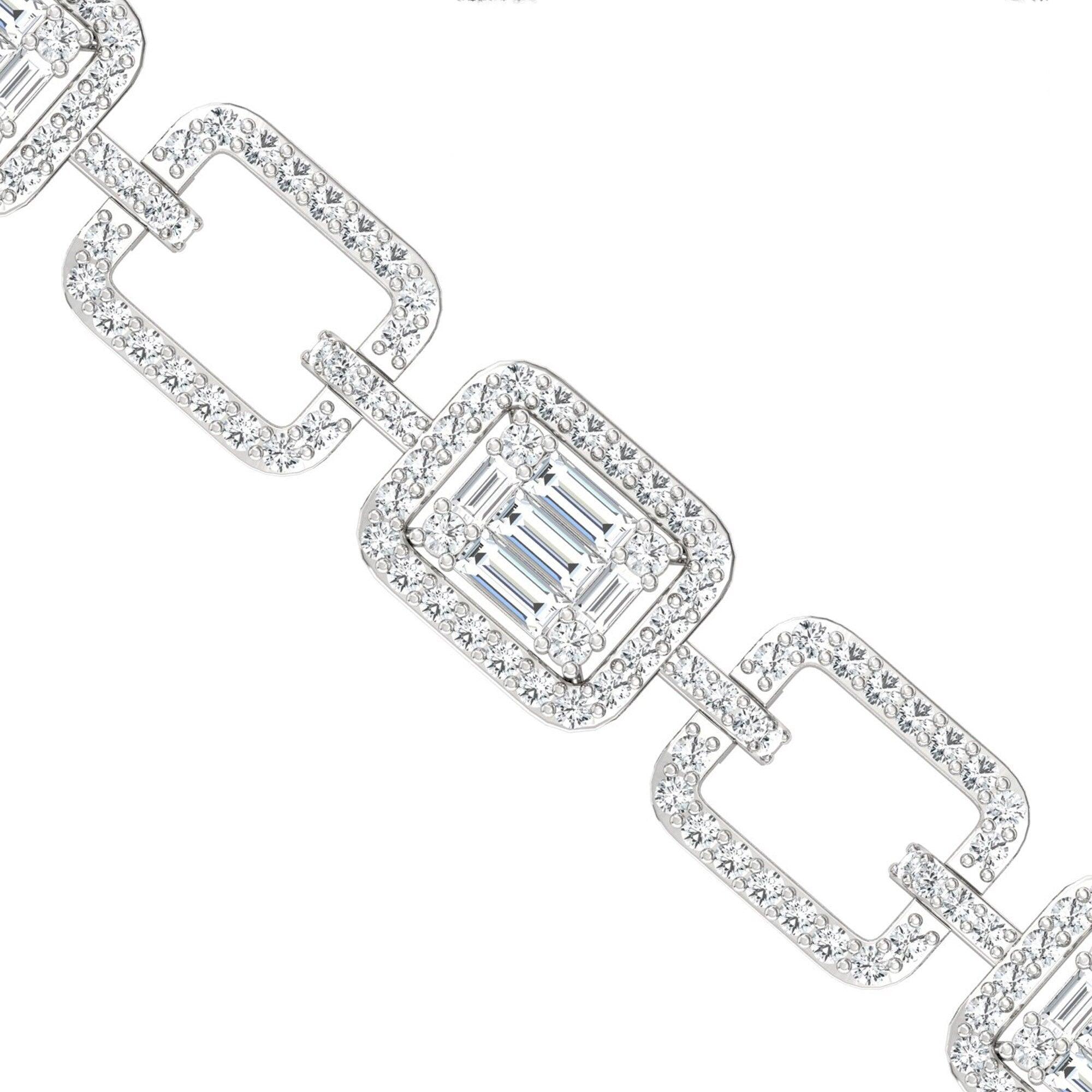 Handmade Yellow/White Gold Cut Bracelet, Rose Gold Designer Bracelet, Real Diamond Bracelet - GeumJewels