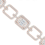 Handmade Yellow/White Gold Cut Bracelet, Rose Gold Designer Bracelet, Real Diamond Bracelet - GeumJewels