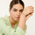 Handmade Thin Gold Cut Bracelet, Real White Diamond Bracelet, 10kt 14kt 18kt Custom Cut Gold Bracelet - GeumJewels