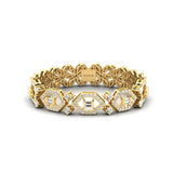 Handmade Thin Gold Cut Bracelet, Real White Diamond Bracelet, 10kt 14kt 18kt Custom Cut Gold Bracelet - GeumJewels