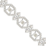 Handmade Thin Gold Cut Bracelet, Real White Diamond Bracelet, 10kt 14kt 18kt Custom Cut Gold Bracelet - GeumJewels