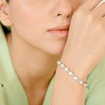 Genuine Diamond Cut Bracelet, Real Gold Custom Bracelet,  10kt 14kt 18kt White/Yellow Gold Bracelet - GeumJewels