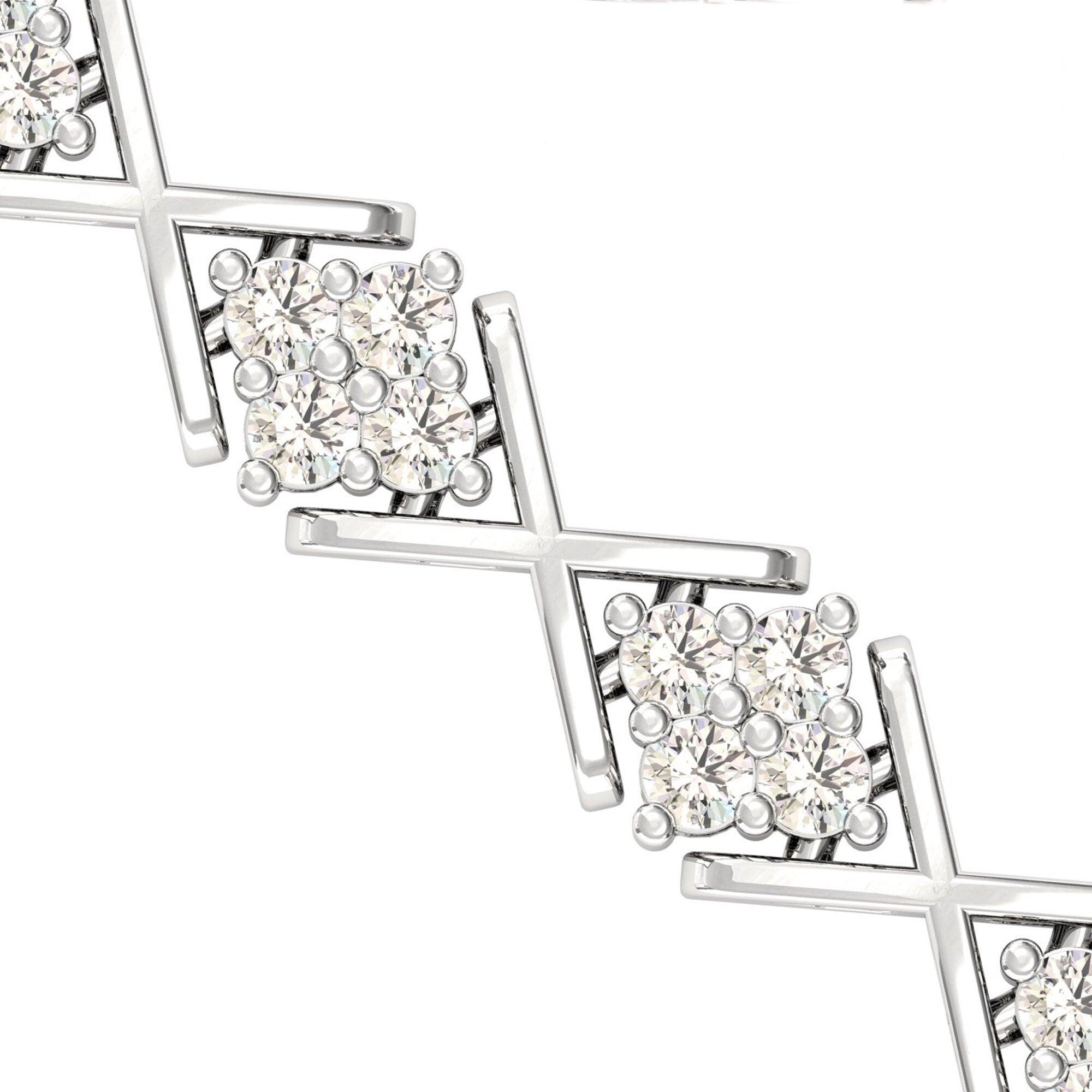 Genuine Diamond Cut Bracelet, Real Gold Custom Bracelet,  10kt 14kt 18kt White/Yellow Gold Bracelet - GeumJewels
