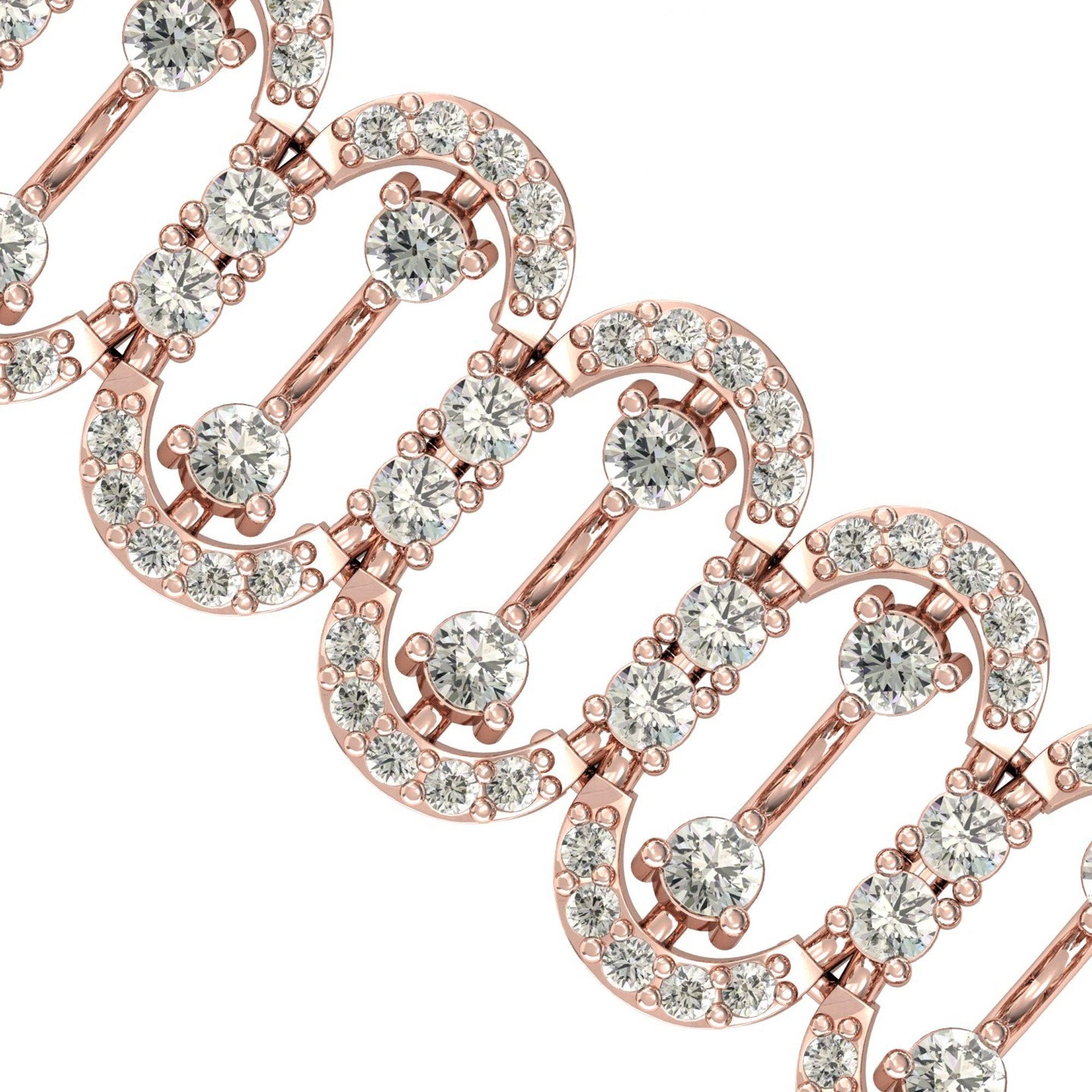 Elegant Diamond Cut Bracelet, Rose Gold Custom Bracelet, Yellow/White Gold Designer Bracelet - GeumJewels