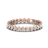 Handmade Rose Gold Cut Bracelet,10kt 14kt 18kt Yellow/White Gold Bracelet, Real Diamond Designer Bracelet - GeumJewels