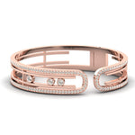 Elegant Diamond Cut Bracelet, Handmade Yellow/White Gold Bracelet, Rose Gold Designer Bracelet - GeumJewels