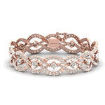 Handmade Rose Gold Cut Bracelet, White/Yellow Gold Bracelet, Real Diamond Modern Bracelet - GeumJewels