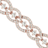 Handmade Rose Gold Cut Bracelet, White/Yellow Gold Bracelet, Real Diamond Modern Bracelet - GeumJewels