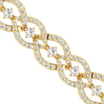 Handmade Rose Gold Cut Bracelet, White/Yellow Gold Bracelet, Real Diamond Modern Bracelet - GeumJewels