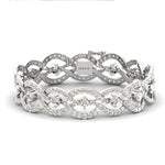 Handmade Rose Gold Cut Bracelet, White/Yellow Gold Bracelet, Real Diamond Modern Bracelet - GeumJewels