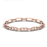 Natural Yellow/White Gold Cut Bracelet, Rose Gold Modern Bracelet, Real Diamond Custom Bracelet - GeumJewels
