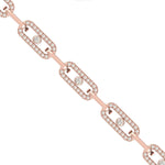 Natural Yellow/White Gold Cut Bracelet, Rose Gold Modern Bracelet, Real Diamond Custom Bracelet - GeumJewels