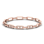 Natural Yellow/White Gold Cut Bracelet, Rose Gold Modern Bracelet, Real Diamond Custom Bracelet - GeumJewels