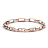 Natural Yellow/White Gold Cut Bracelet, Rose Gold Modern Bracelet, Real Diamond Custom Bracelet - GeumJewels