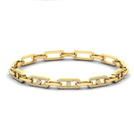 Natural Yellow/White Gold Cut Bracelet, Rose Gold Modern Bracelet, Real Diamond Custom Bracelet - GeumJewels