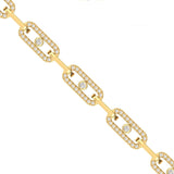 Natural Yellow/White Gold Cut Bracelet, Rose Gold Modern Bracelet, Real Diamond Custom Bracelet - GeumJewels