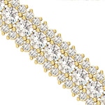 Diamond Gold Cut Bracelet, Real Diamond Designer Bracelet, Yellow/White Gold Bracelet - GeumJewels