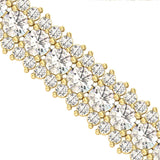 Diamond Gold Cut Bracelet, Real Diamond Designer Bracelet, Yellow/White Gold Bracelet - GeumJewels