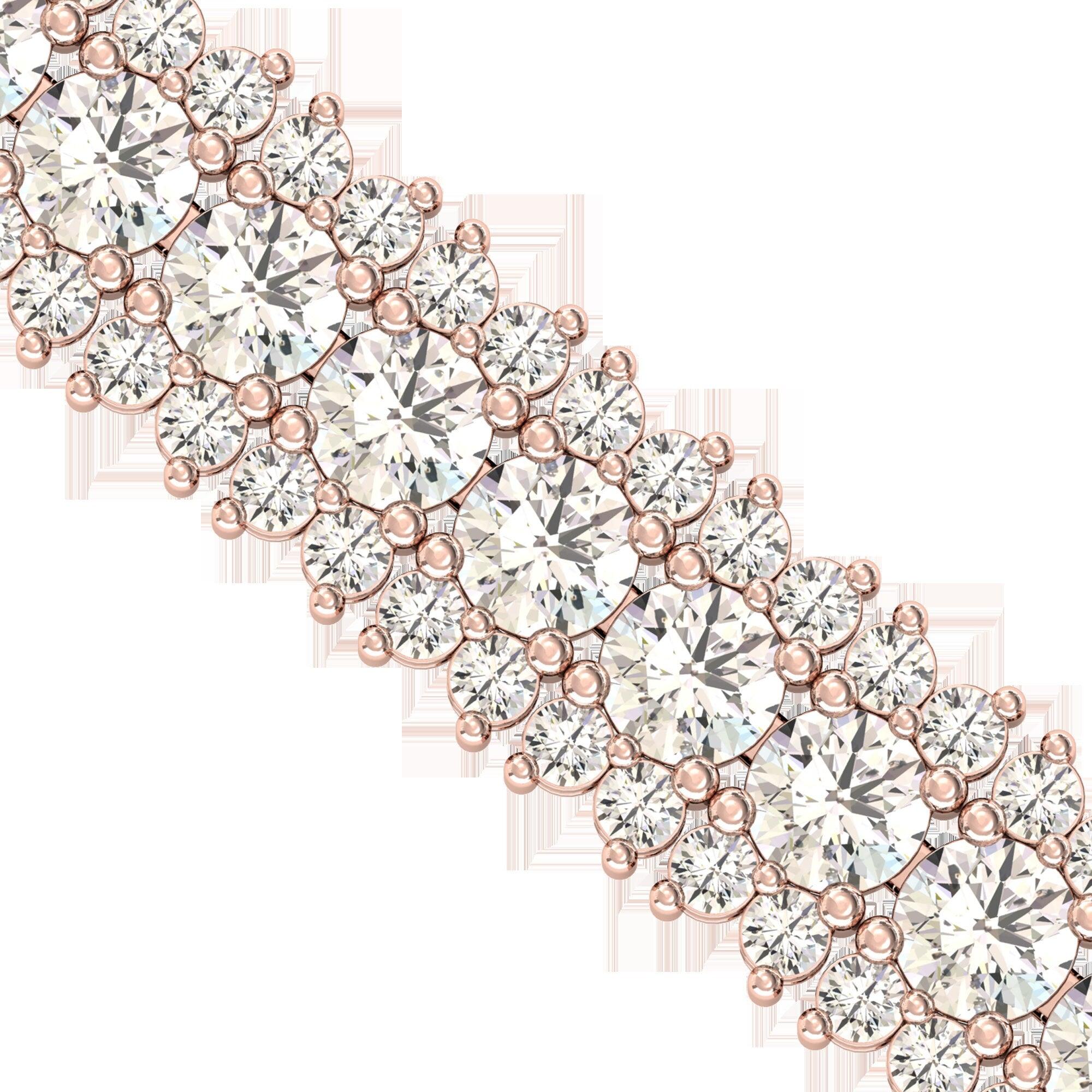 Diamond Gold Cut Bracelet, Real Diamond Designer Bracelet, Yellow/White Gold Bracelet - GeumJewels