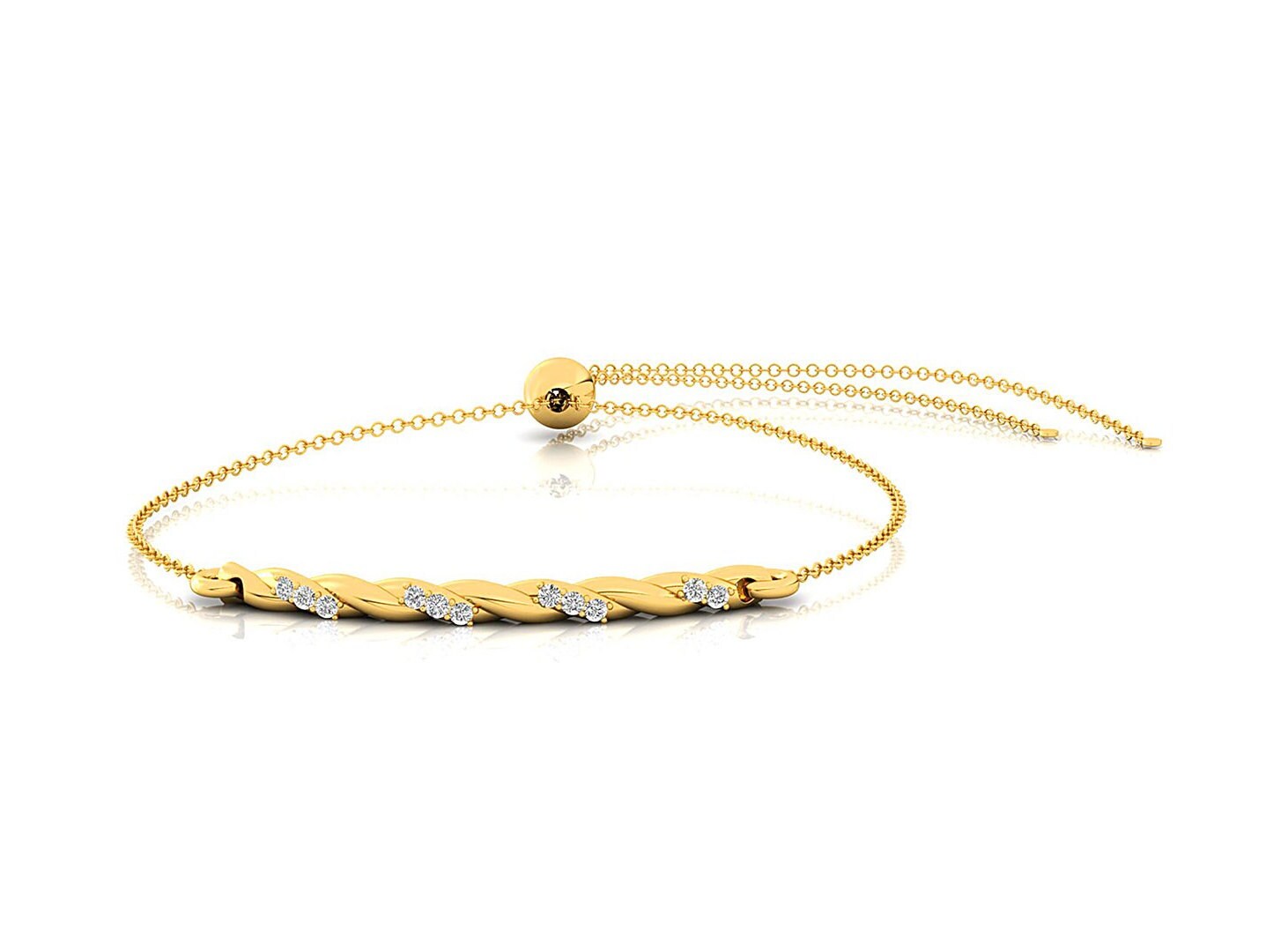 Alternate Diamond Minimalistic Chain Bracelet - GeumJewels