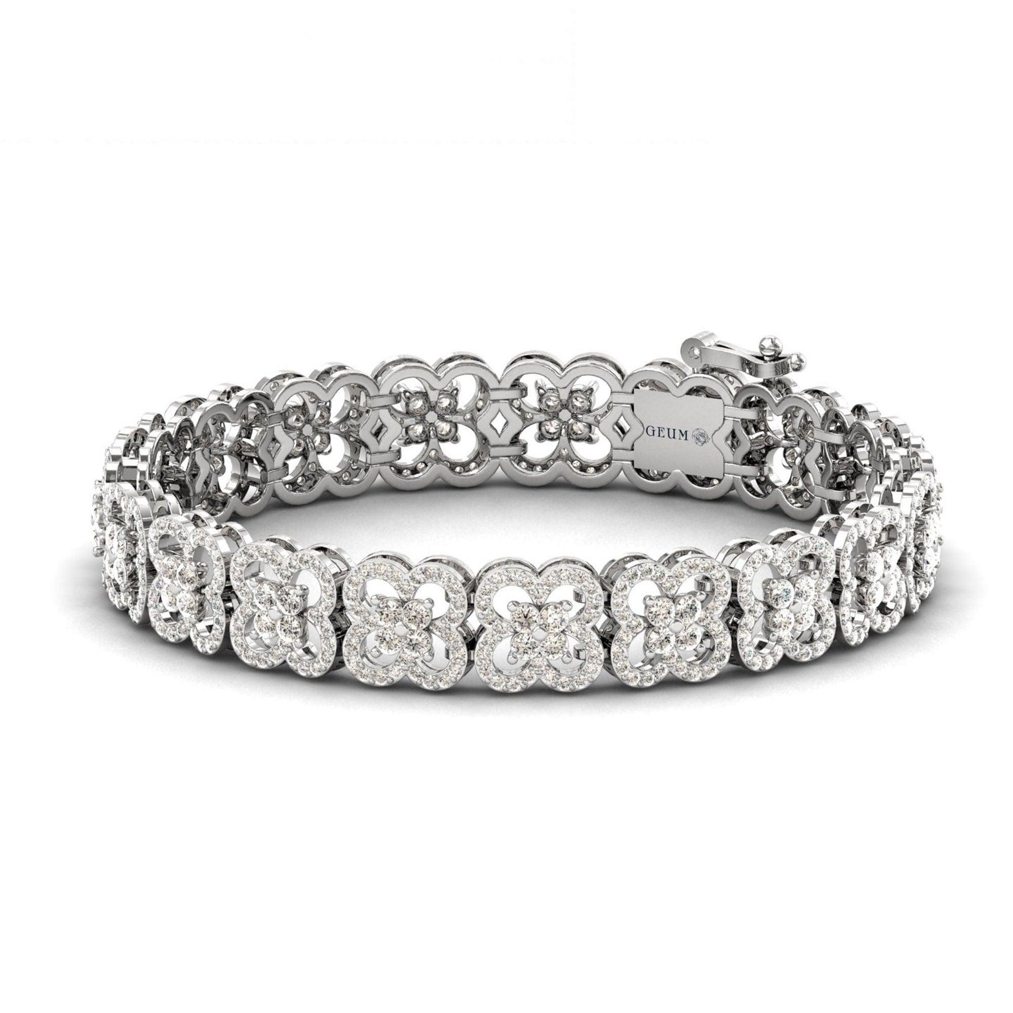 Elegant Diamond Cut Bracelet, Custom Gold Bracelet for Women, Yellow/White Gold Bracelet - GeumJewels
