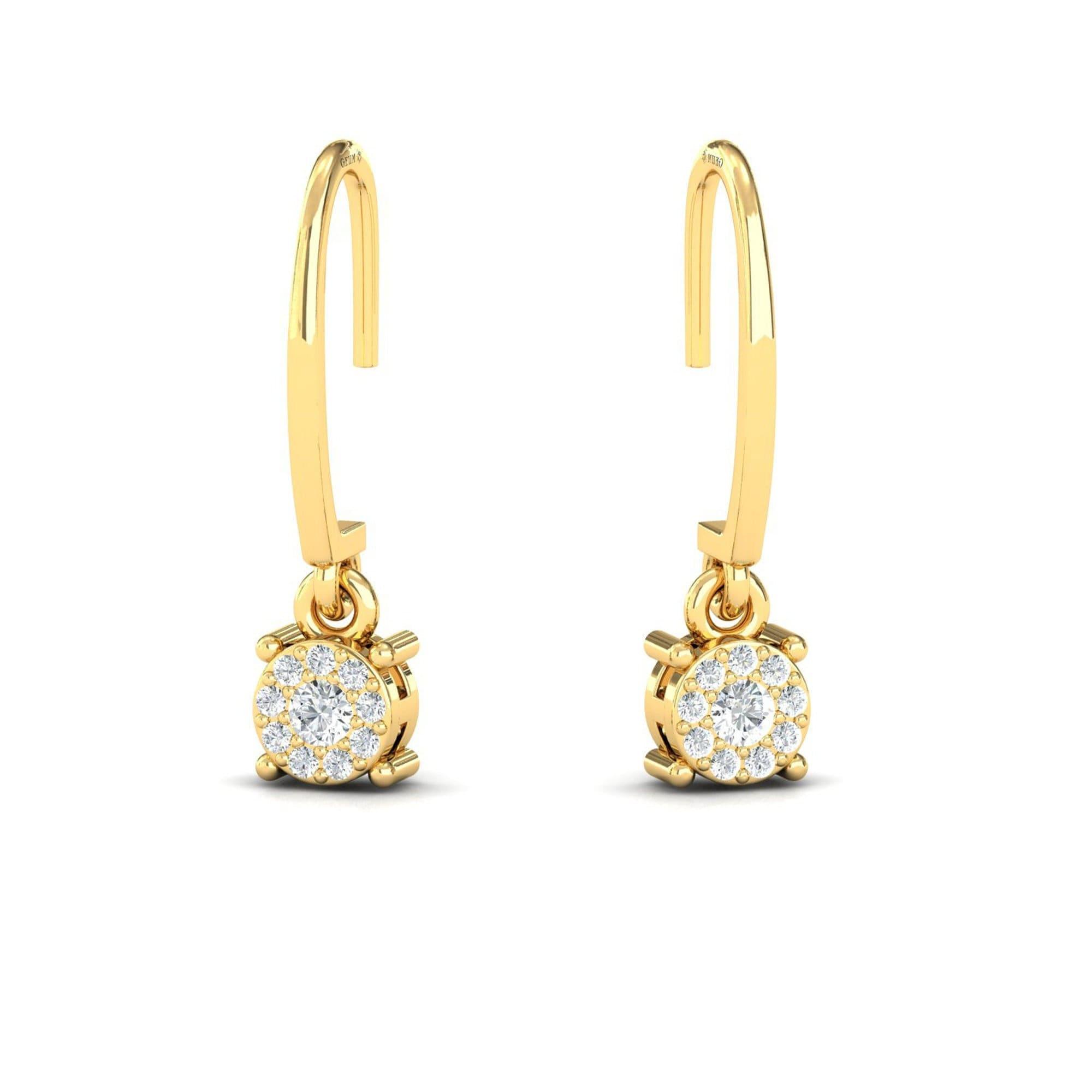 Handmade Designer Gold Earring, Solid Gold Dangle Earrings , Personalized Diamond Jewelry - GeumJewels