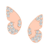 Butterfly Diamond Stud Gold Earrings - GeumJewels
