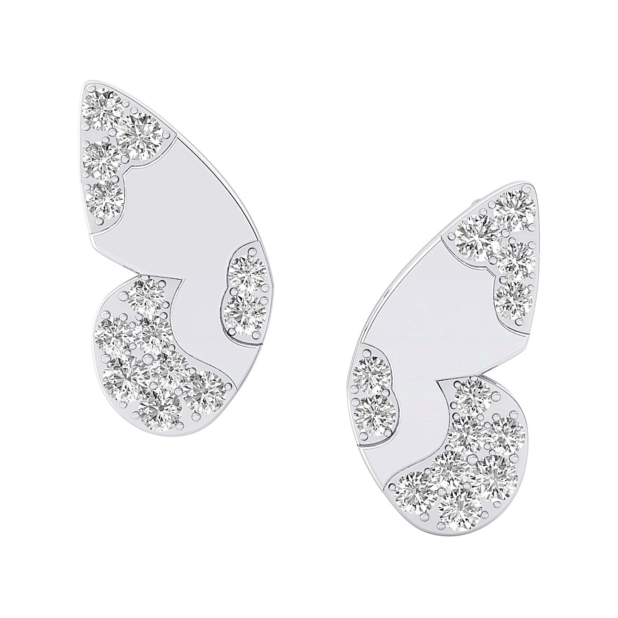 Butterfly Diamond Stud Gold Earrings - GeumJewels