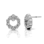 Circular Round Diamond Stud Dainty Earrings - GeumJewels