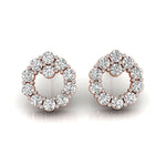 Circular Round Diamond Stud Dainty Earrings - GeumJewels
