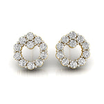 Circular Round Diamond Stud Dainty Earrings - GeumJewels