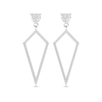 Genuine Gold Dangle Earrings, White/Yellow Gold Earrings for Ladies, Natural White Diamond Earrings, Designer Gift for-Wedding - GeumJewels