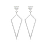 Genuine Gold Dangle Earrings, White/Yellow Gold Earrings for Ladies, Natural White Diamond Earrings, Designer Gift for-Wedding - GeumJewels