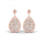 Natural Diamond Stud Earring, Custom Solid Rose Gold Earing, Handmade White/Yellow Gold Earrings - GeumJewels