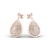 Natural Diamond Stud Earring, Custom Solid Rose Gold Earing, Handmade White/Yellow Gold Earrings - GeumJewels
